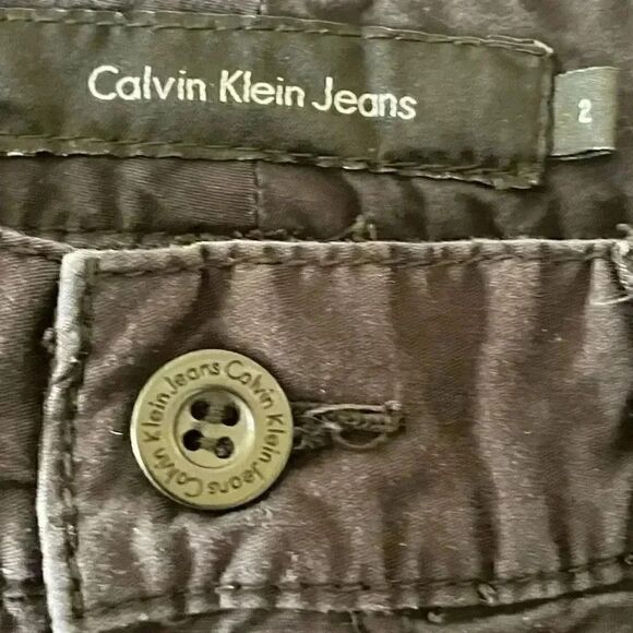 Calvin Klein Jeans Short Bermuda Shorts Rolling Cuffs Pockets Cotton SZ 2 # 1368 - Picture 5 of 10